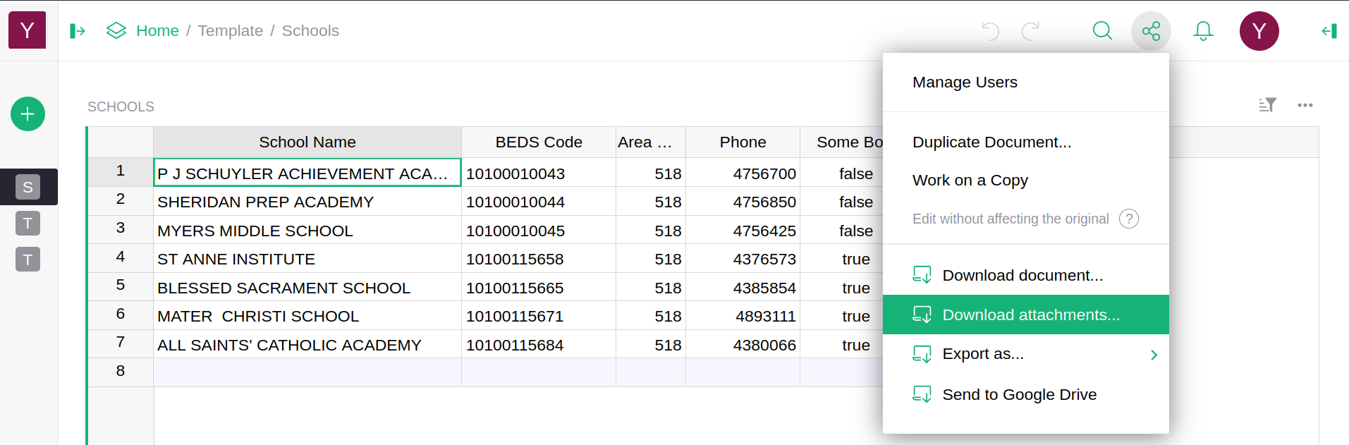 Download attachments