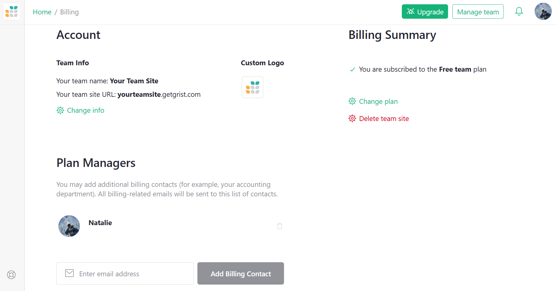 billing account