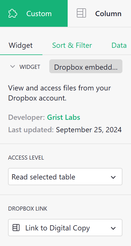 dropbox-embedder-configuration